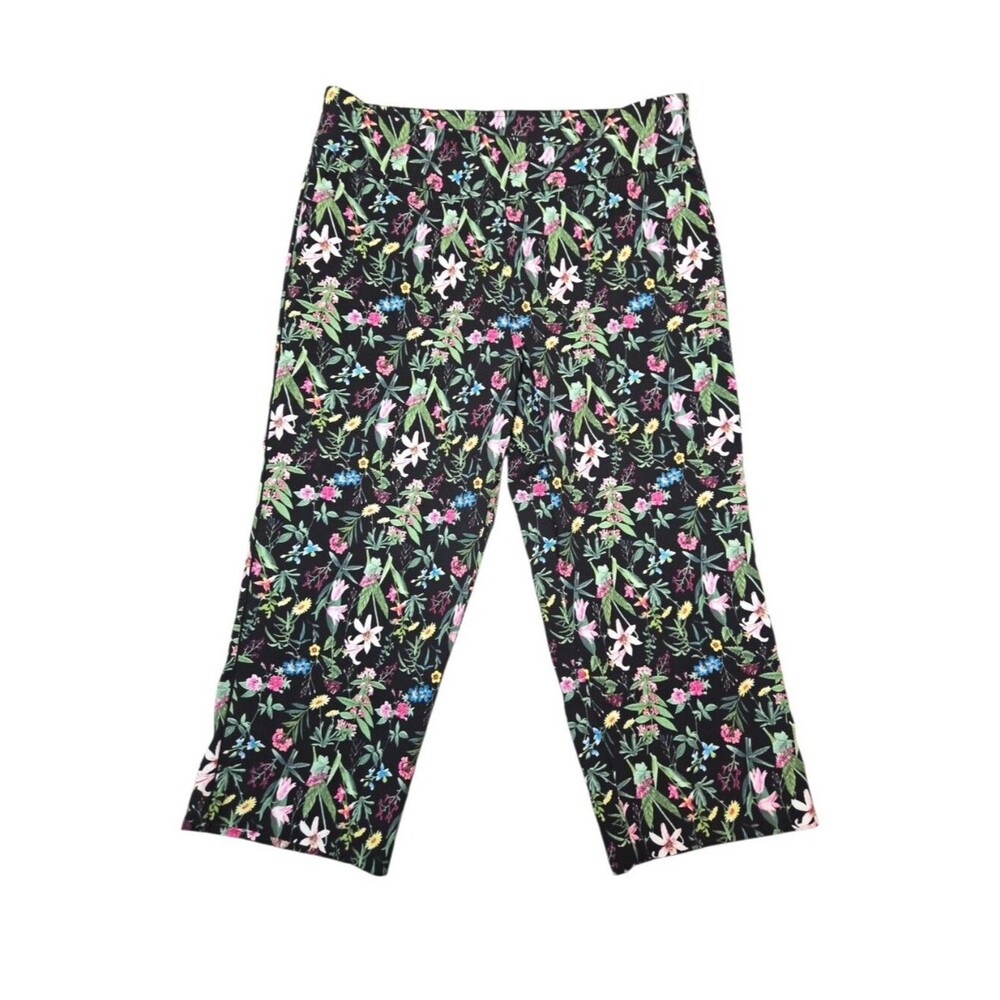 Roz & Ali Floral Stretch Cropped Pants